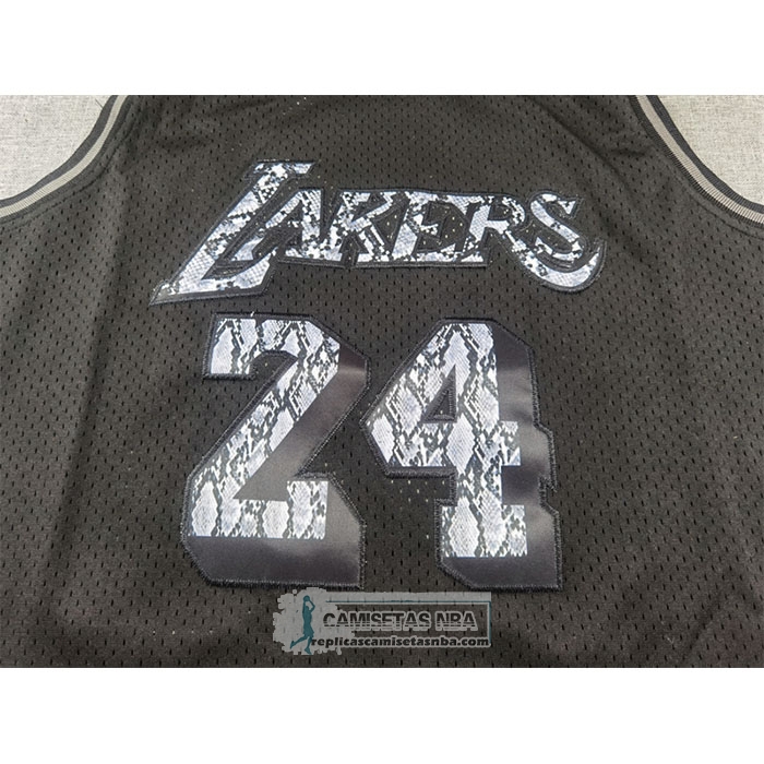 Camiseta Los Angeles Lakers Kobe Bryant NO 24 Swingman Mitchell & Ness 1996-97 Negro